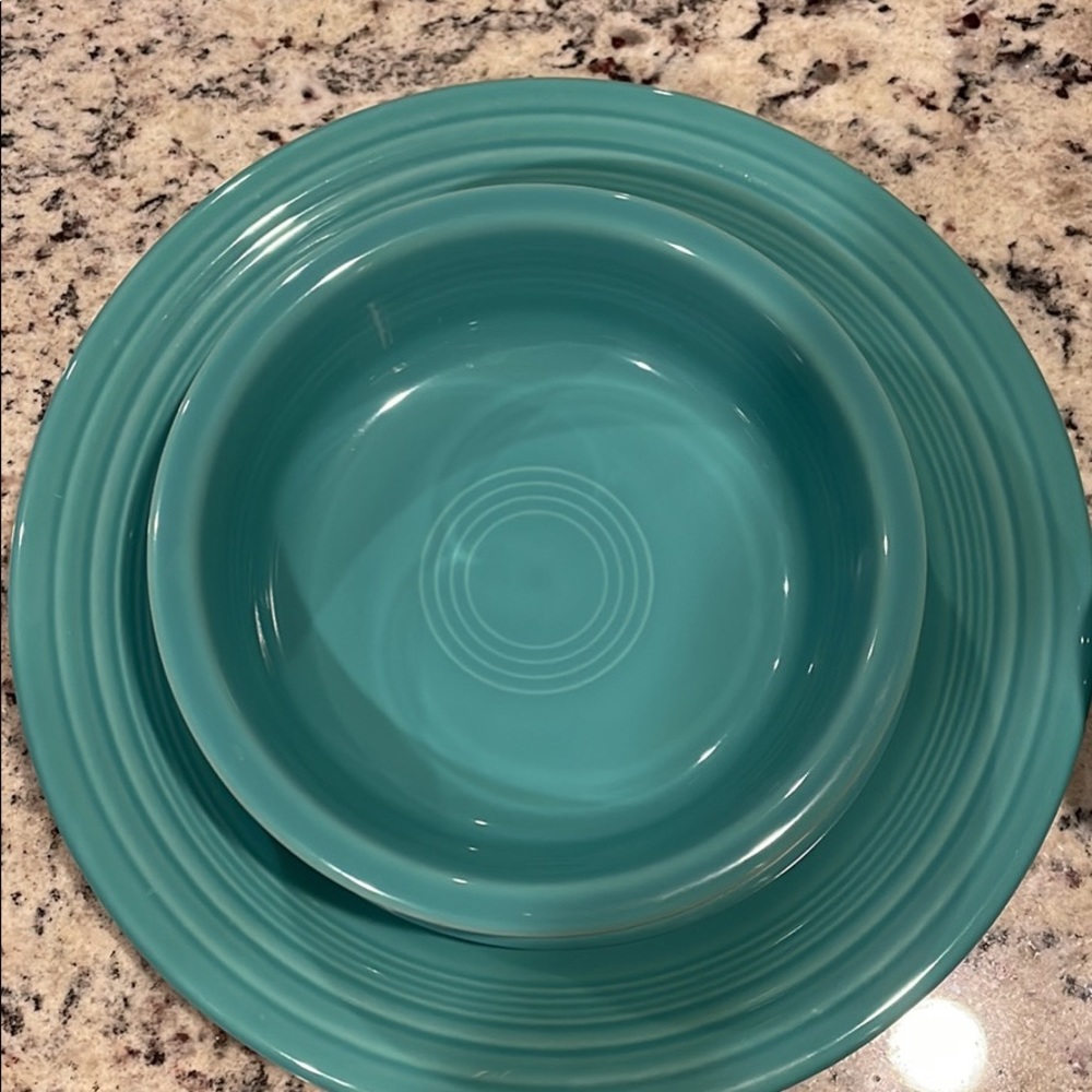 Teal 12-piece Fiesta Dinnerware Set
